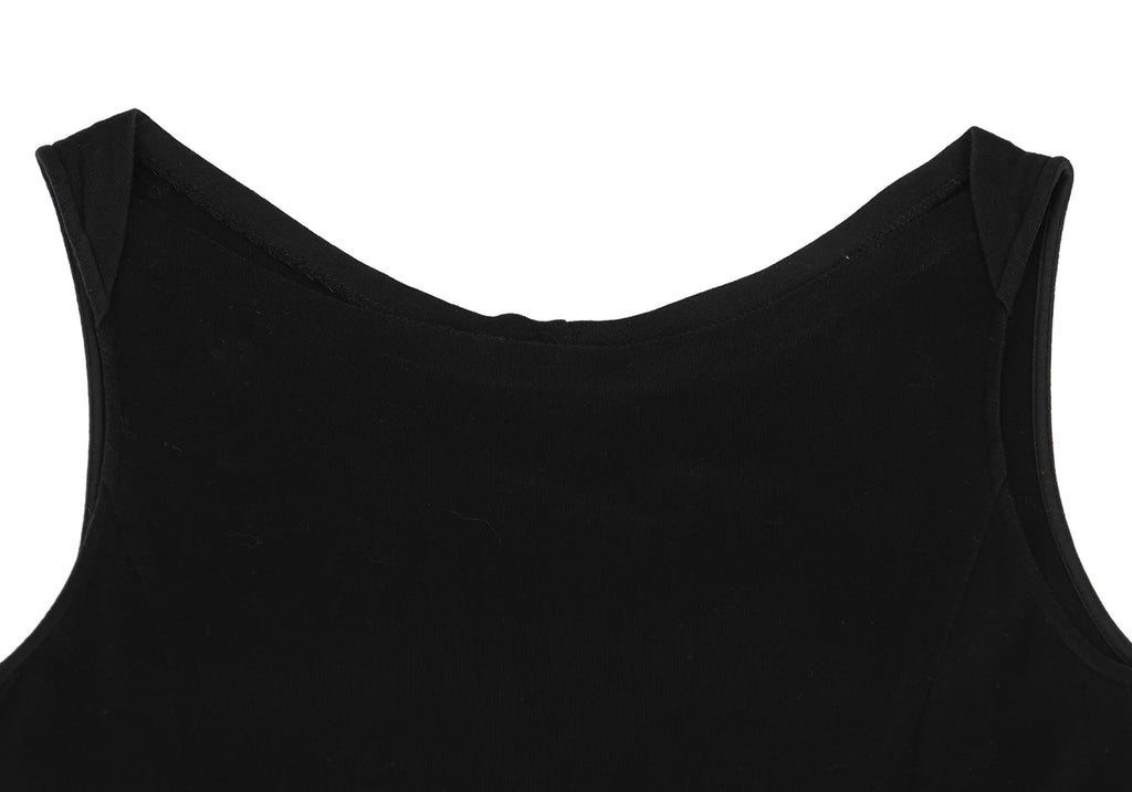 YOSHIE INABA L'EQUIPE JAPAN. Black Cotton Sleeveless Dress