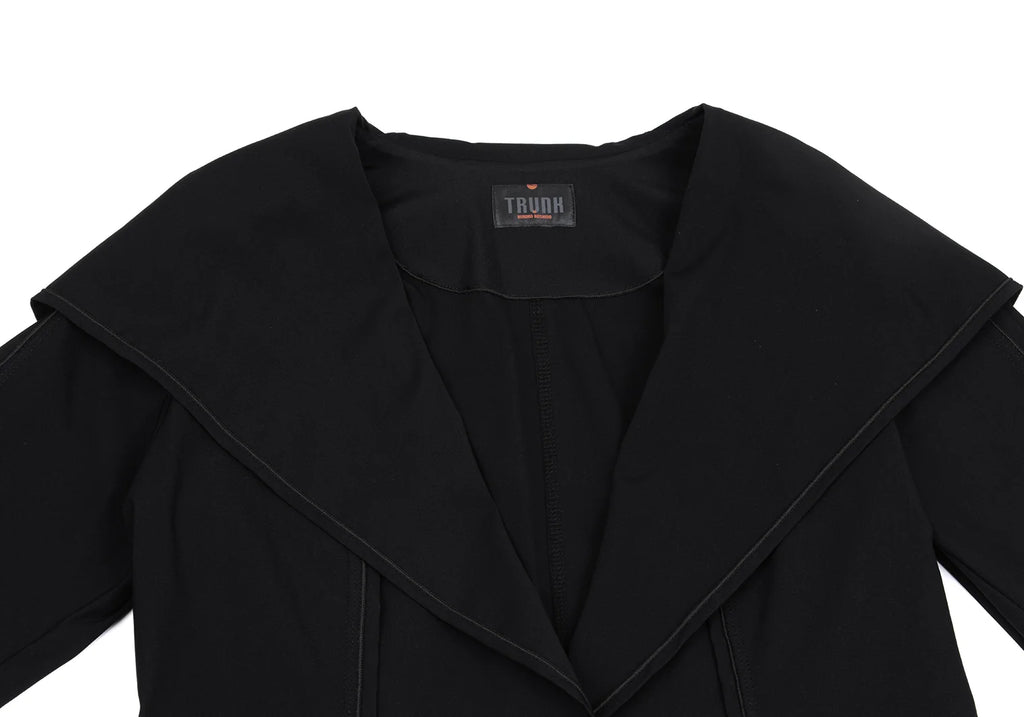HIROKO KOSHINO TRUNK JAPAN. Black Outseam Nylon Blend Stretch Jacket