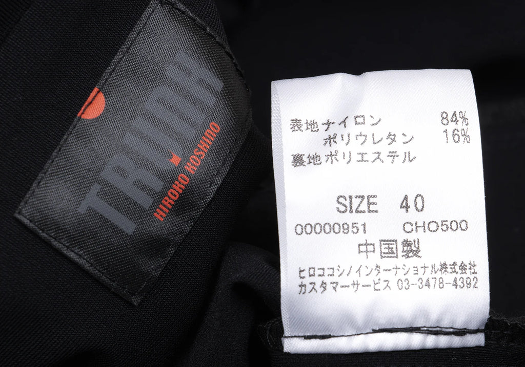 HIROKO KOSHINO TRUNK JAPAN. Black Outseam Nylon Blend Stretch Jacket