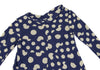 YOHJI YAMAMOTO JAPAN. Y's Blue, Beige Dot Print Asymmetry Tunic Top