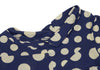 YOHJI YAMAMOTO JAPAN. Y's Blue, Beige Dot Print Asymmetry Tunic Top