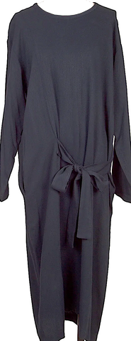 Maison Margiela MM6 Paris. Black Grey Denim Half Button Down Dress w/Back Pockets