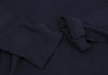 COMME des GARCONS JAPAN. TRICOT. Navy Patterned Textured Rayon Belted Dress