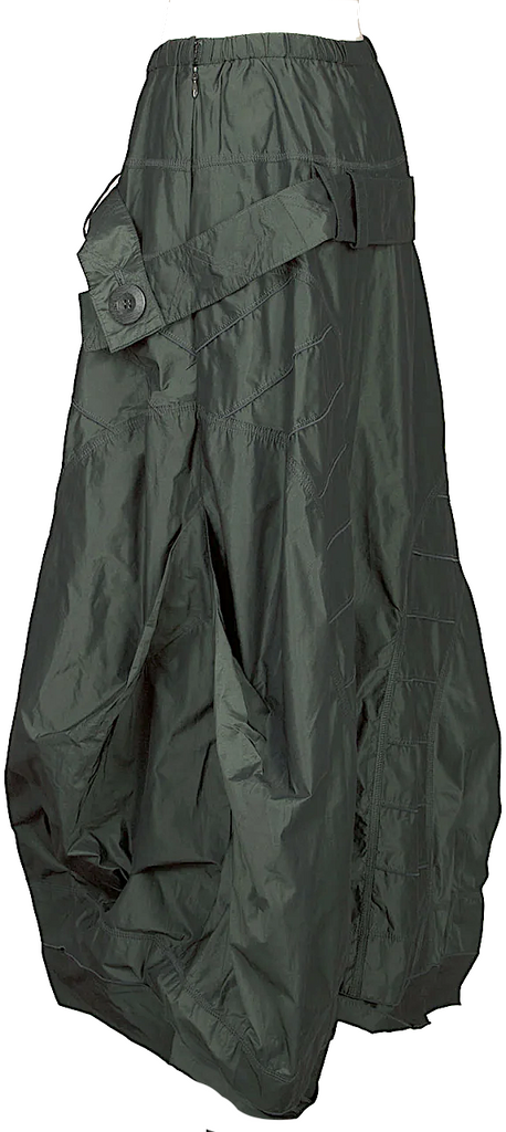 EIKO KONDO JAPAN. Vintage Rare Khaki Belt Pocket Design Skirt