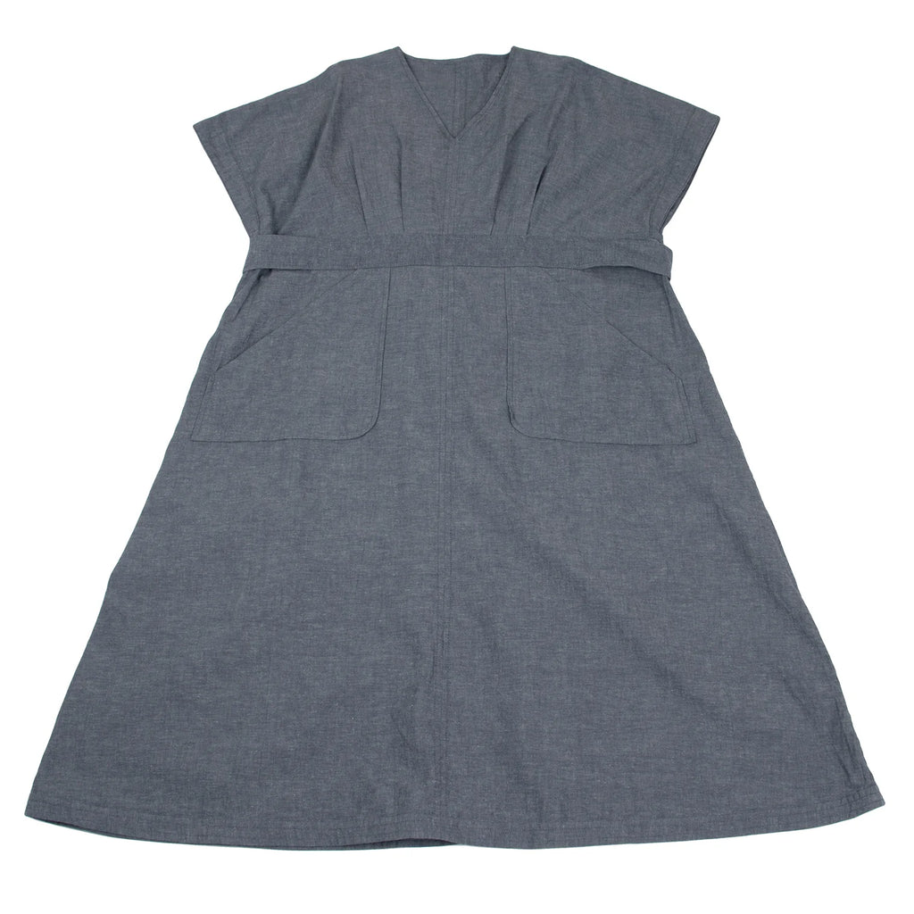 BEAMS TOKYO. JAPAN Chambray GRAY Short Sleeve Dress