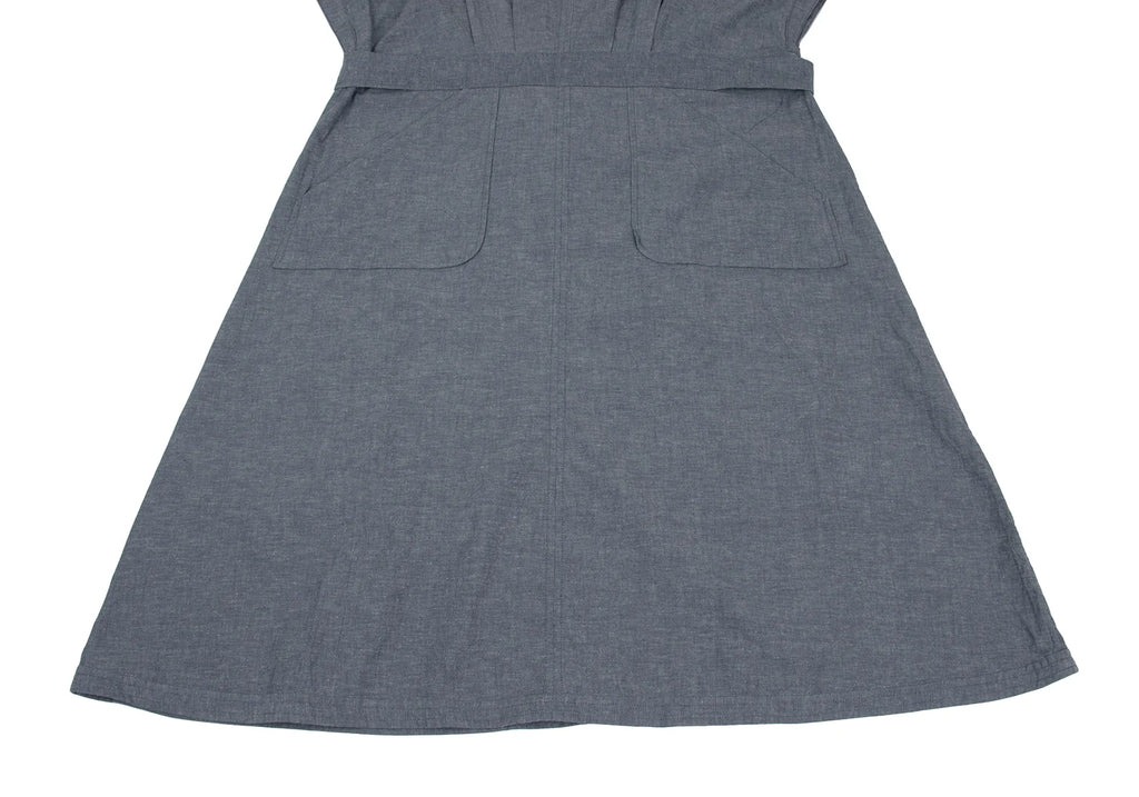 BEAMS TOKYO. JAPAN Chambray GRAY Short Sleeve Dress