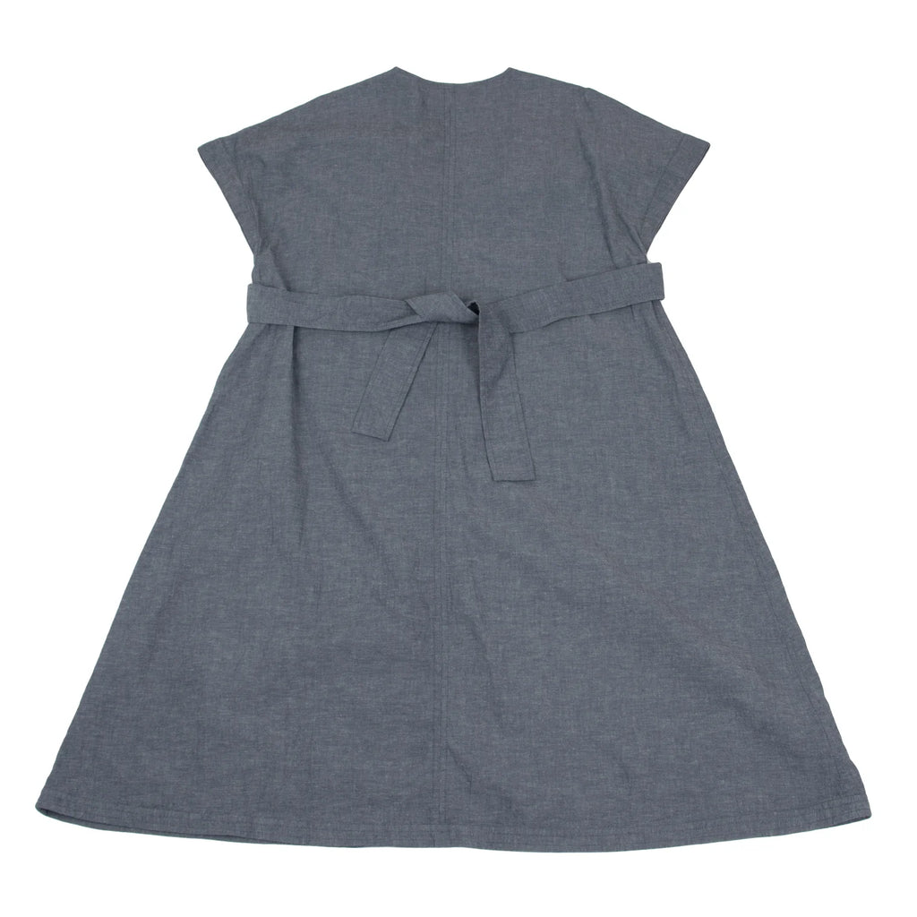 BEAMS TOKYO. JAPAN Chambray GRAY Short Sleeve Dress