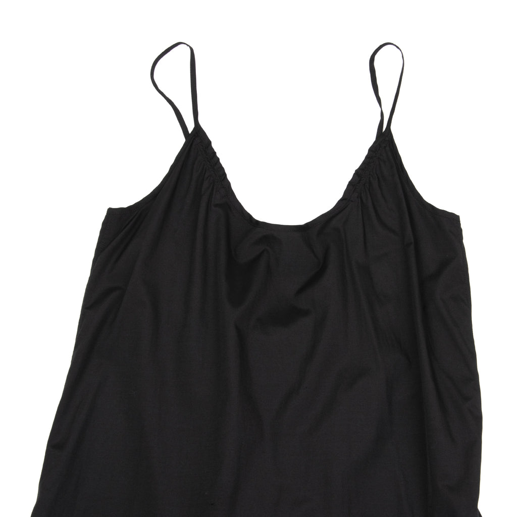 ISSEY MIYAKE JAPAN. zucca Poly Cotton Back Gather Black Cami Dress