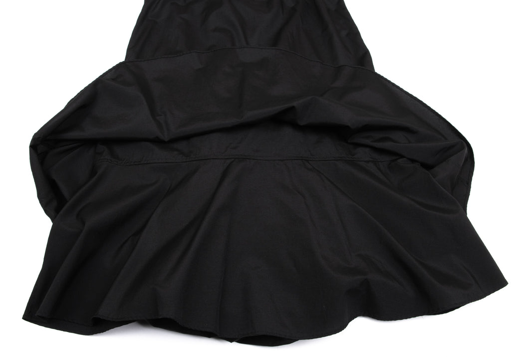 ISSEY MIYAKE JAPAN. zucca Poly Cotton Back Gather Black Cami Dress