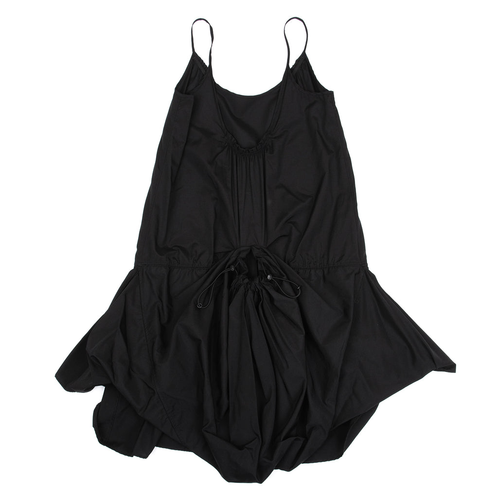 ISSEY MIYAKE JAPAN. zucca Poly Cotton Back Gather Black Cami Dress