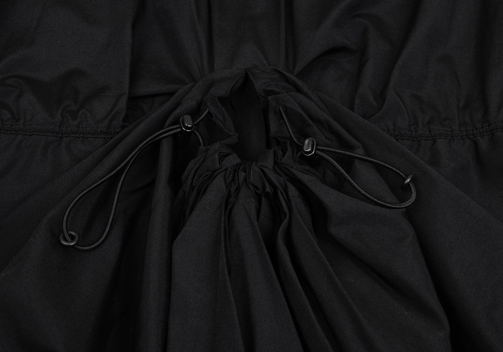 ISSEY MIYAKE JAPAN. zucca Poly Cotton Back Gather Black Cami Dress