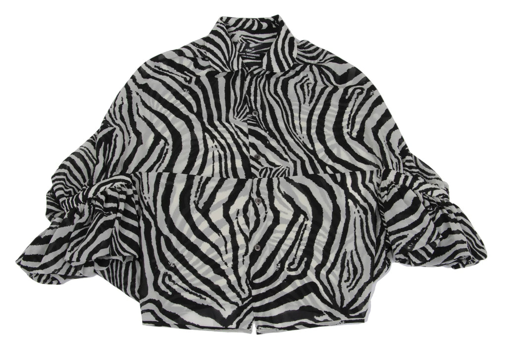 COMME des GARCONS JAPAN. JUNYA WATANABE Black, White Zebra Printed Blouse