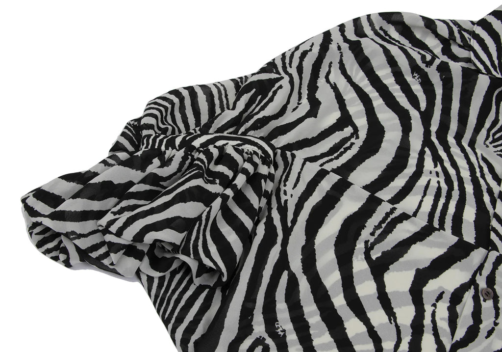 COMME des GARCONS JAPAN. JUNYA WATANABE Black, White Zebra Printed Blouse