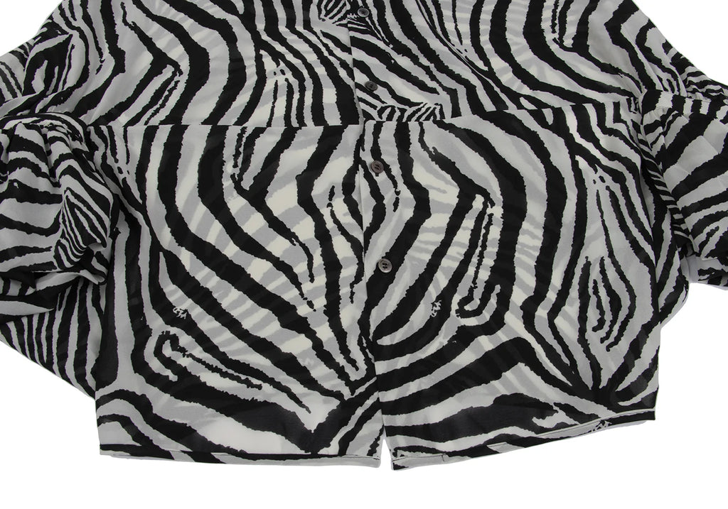 COMME des GARCONS JAPAN. JUNYA WATANABE Black, White Zebra Printed Blouse