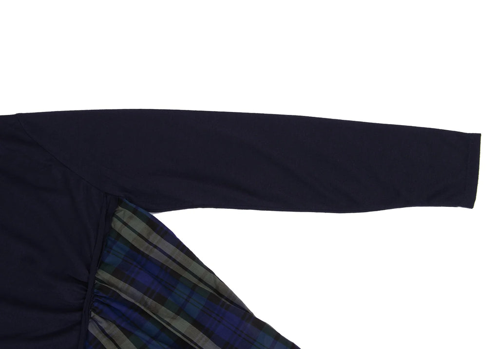 A/T (ATSURO TAYAMA)  JAPAN. NEW W/TAGS. Navy Check Switching High Neck Top