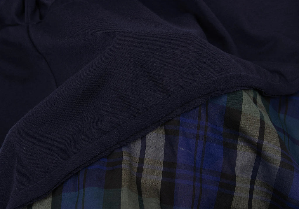 A/T (ATSURO TAYAMA)  JAPAN. NEW W/TAGS. Navy Check Switching High Neck Top