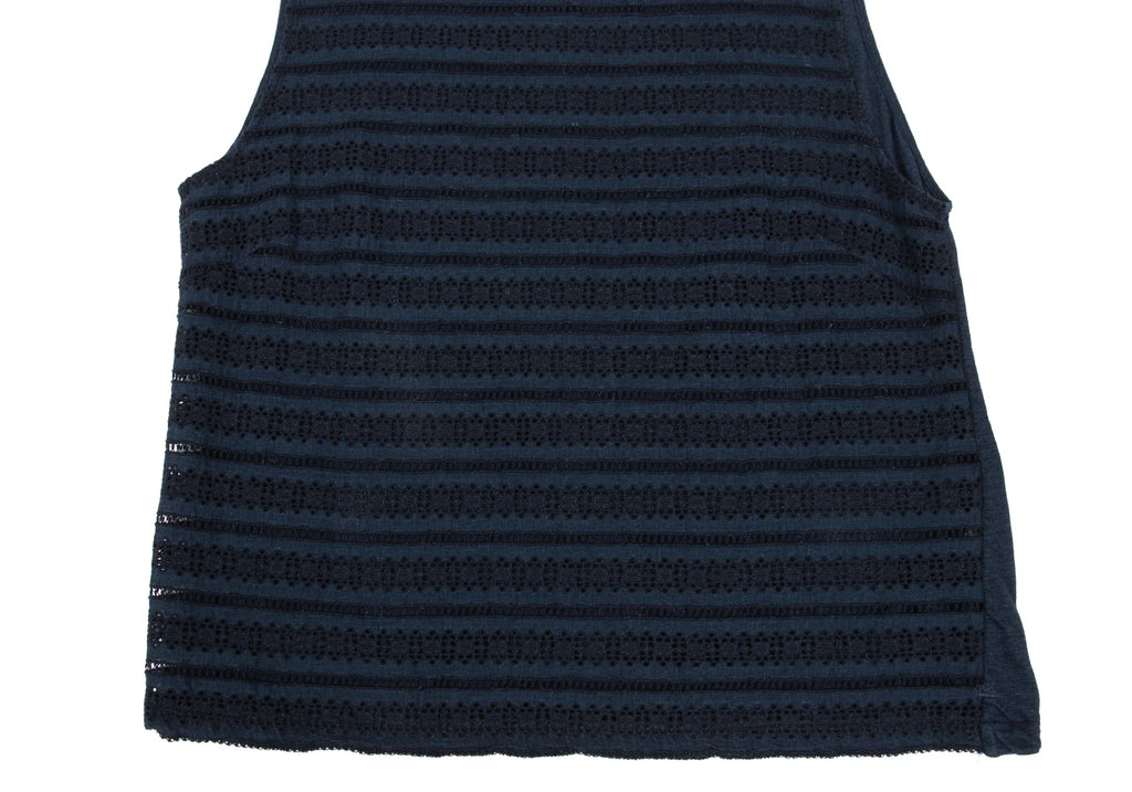 45rpm 45R JAPAN. Navy Front Lace Cotton Sleeveless Top