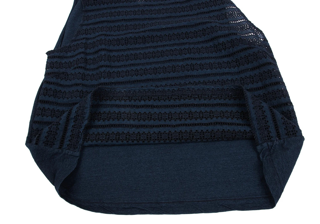 45rpm 45R JAPAN. Navy Front Lace Cotton Sleeveless Top