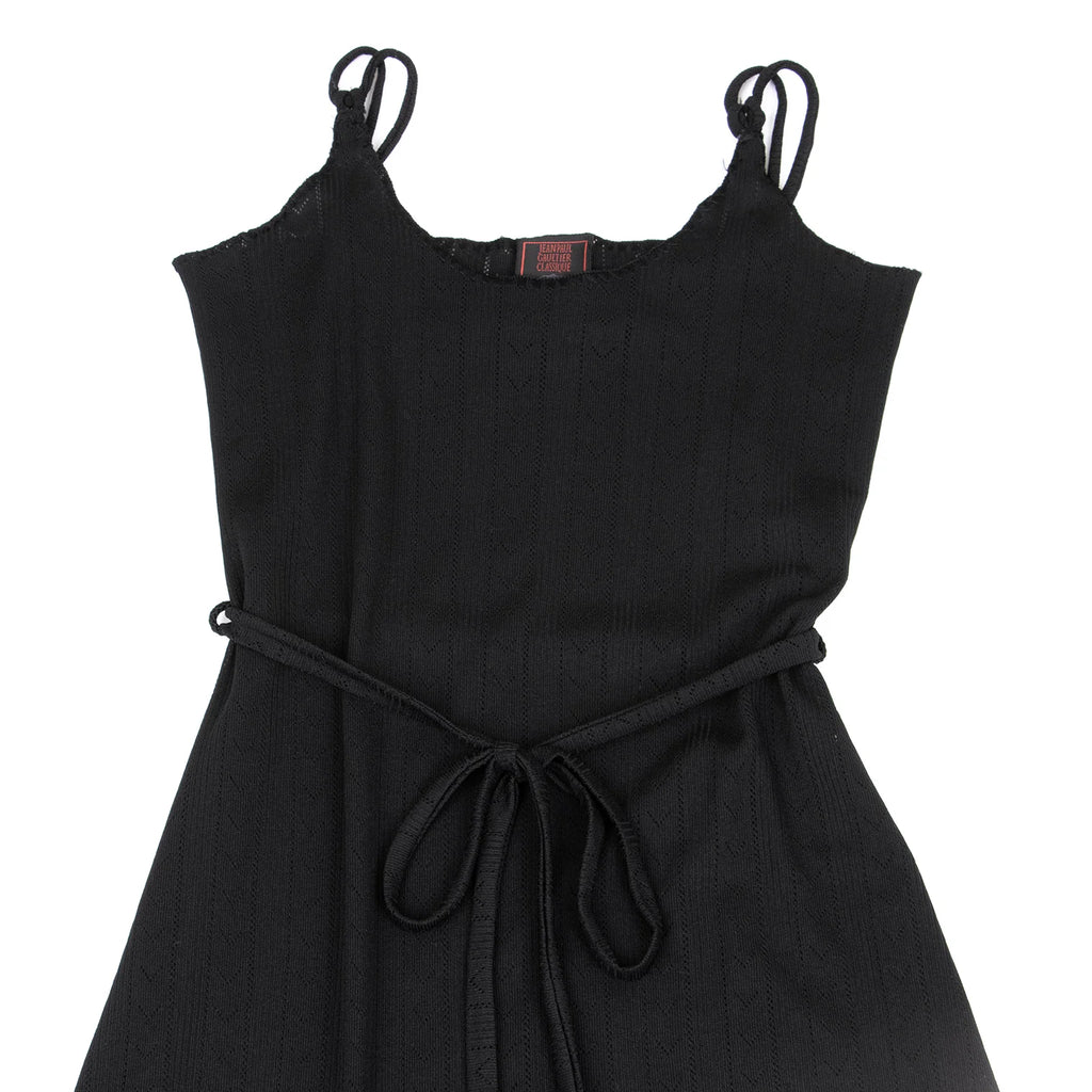 Jean Paul GAULTIER PARIS. CLASSIQUE. Black Poly Knit Cami Dress