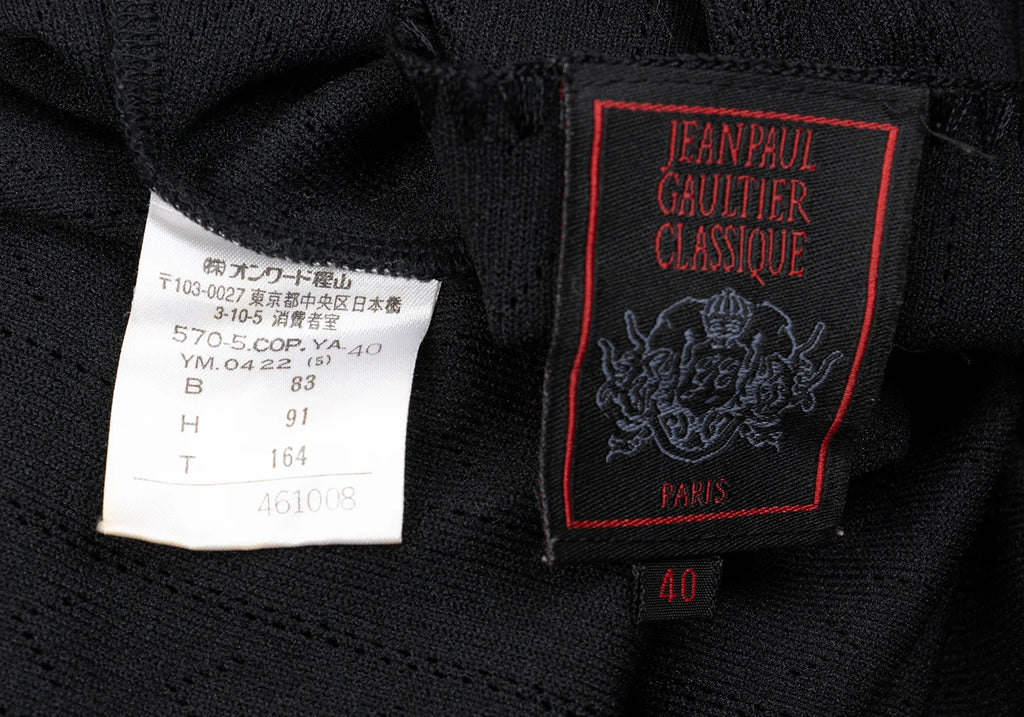 Jean Paul GAULTIER PARIS. CLASSIQUE. Black Poly Knit Cami Dress