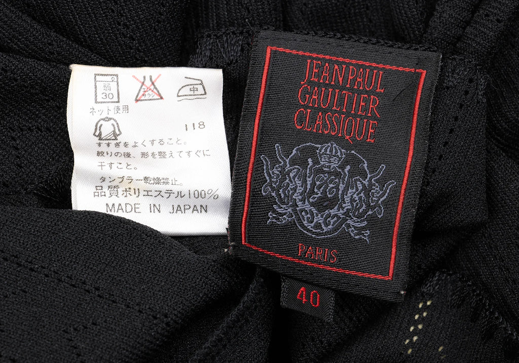 Jean Paul GAULTIER PARIS. CLASSIQUE. Black Poly Knit Cami Dress