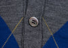 COMME des GARCONS JAPAN. TRICOT. Grey, Blue Wool Argyle Knit Cardigan