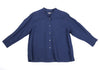 MARGARET HOWELL LONDON/TOKYO. Blue Linen Band Collar Shirt