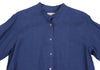 MARGARET HOWELL LONDON/TOKYO. Blue Linen Band Collar Shirt
