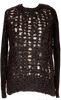 COMME des GARCONS JAPAN. TRICOT. Black Mohair Blend Open Knit Chunky Cardigan Top