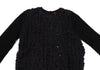 COMME des GARCONS JAPAN. TRICOT. Black Mohair Blend Open Knit Chunky Cardigan Top