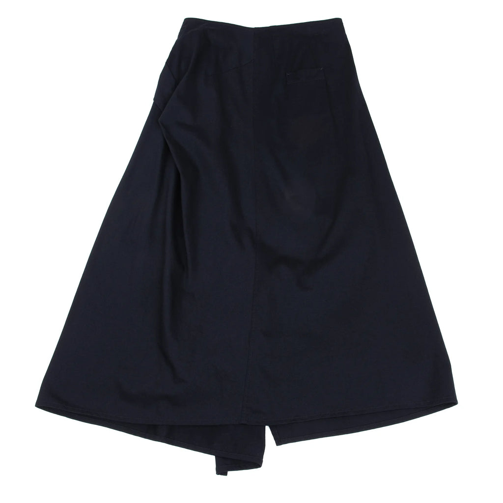 Yohji Yamamoto Japan. NOIR. Midnite Navy Poly Cotton Front Pocket Skirt