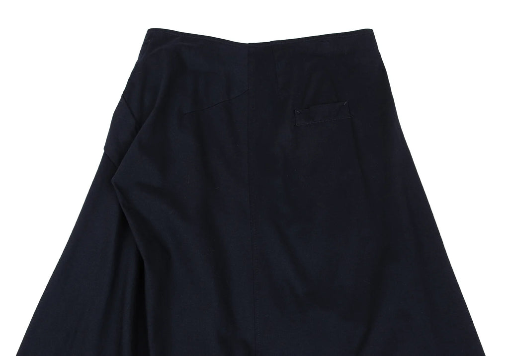 Yohji Yamamoto Japan. NOIR. Midnite Navy Poly Cotton Front Pocket Skirt