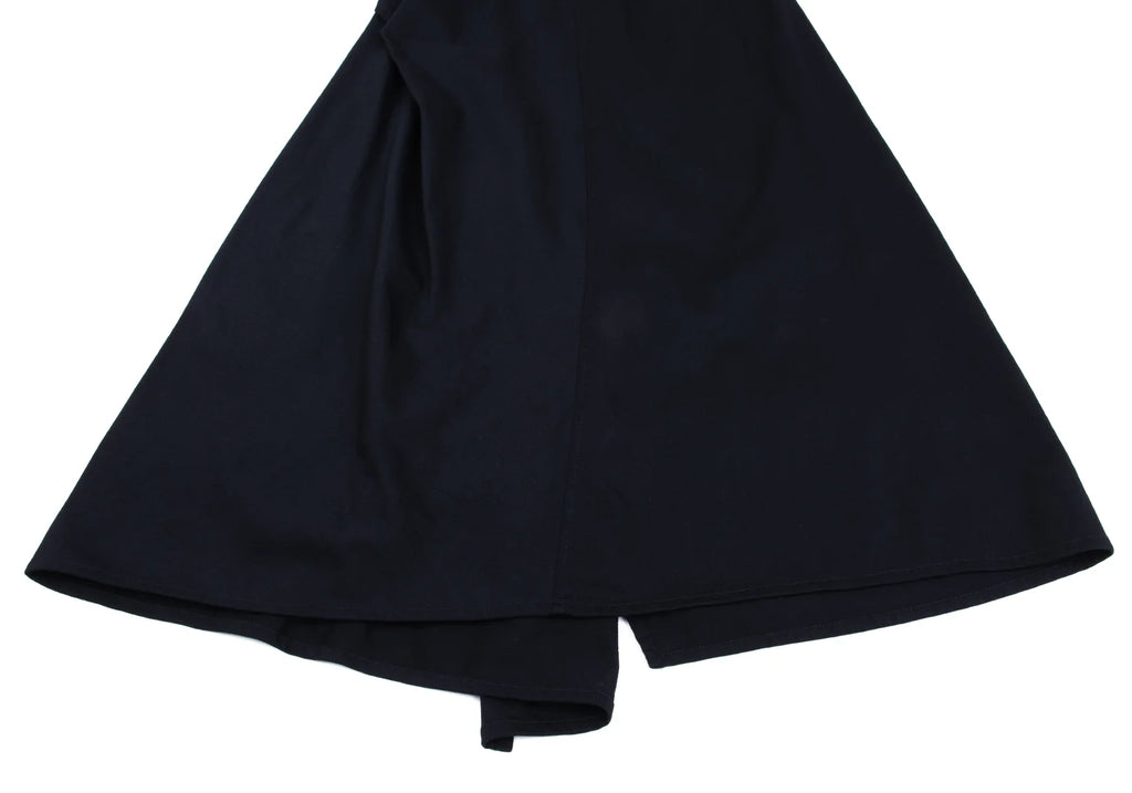 Yohji Yamamoto Japan. NOIR. Midnite Navy Poly Cotton Front Pocket Skirt