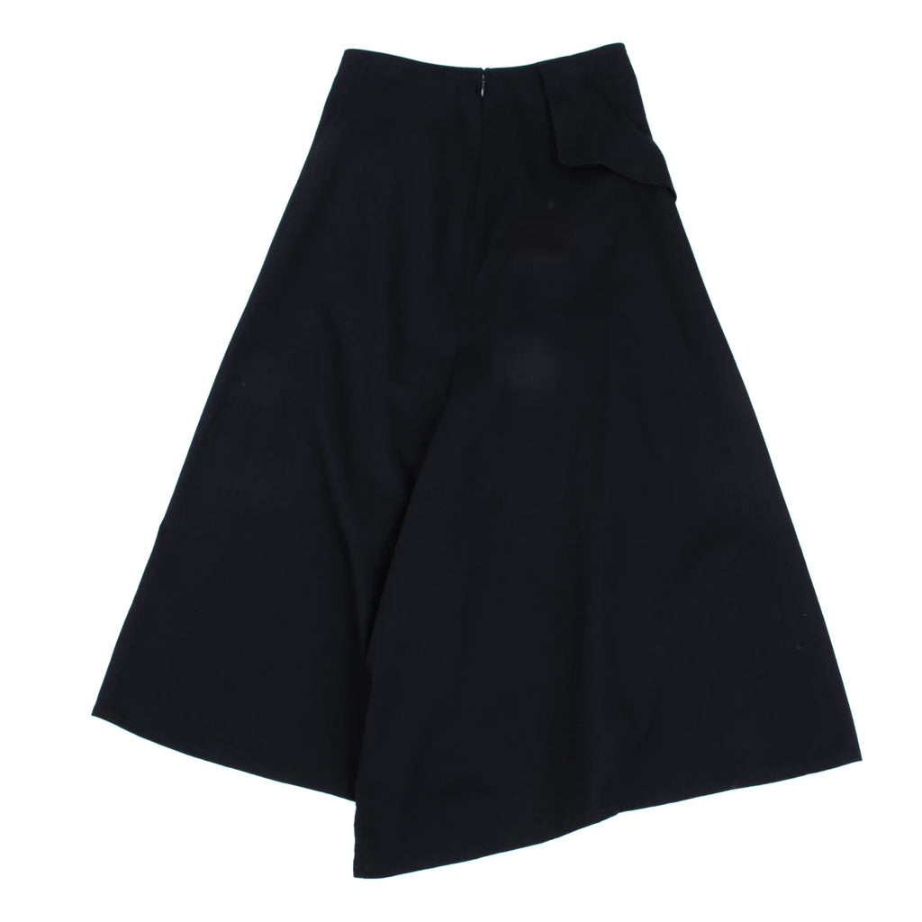 Yohji Yamamoto Japan. NOIR. Midnite Navy Poly Cotton Front Pocket Skirt