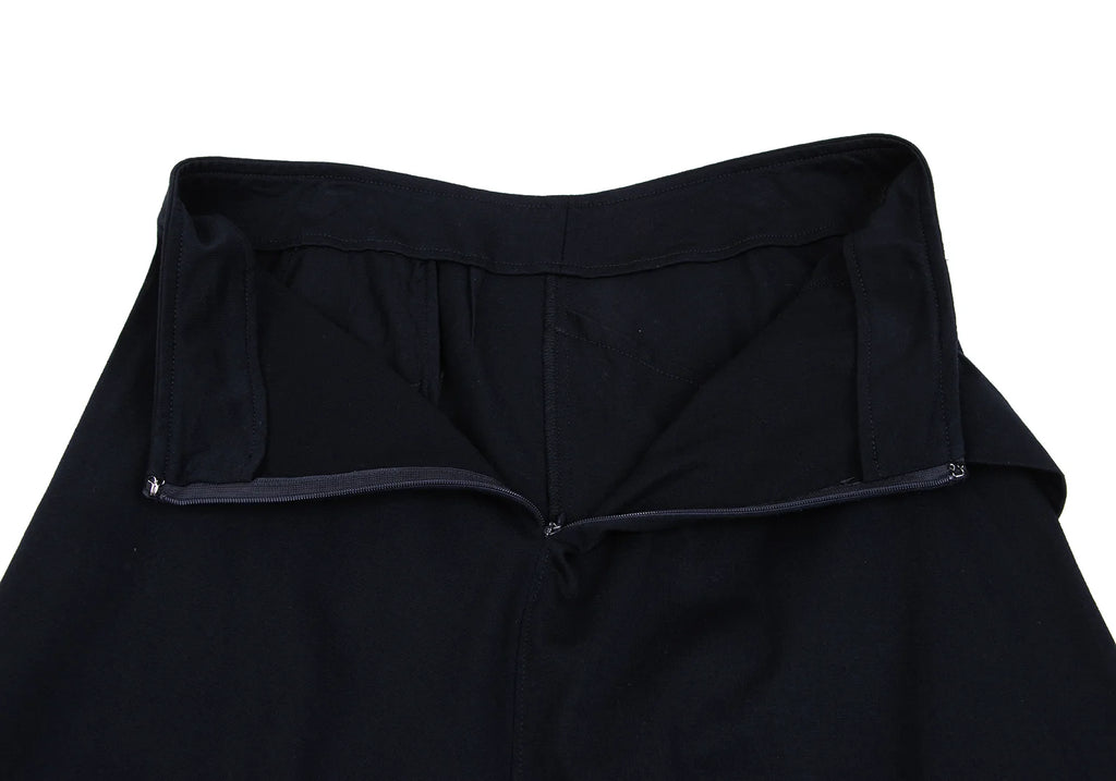 Yohji Yamamoto Japan. NOIR. Midnite Navy Poly Cotton Front Pocket Skirt