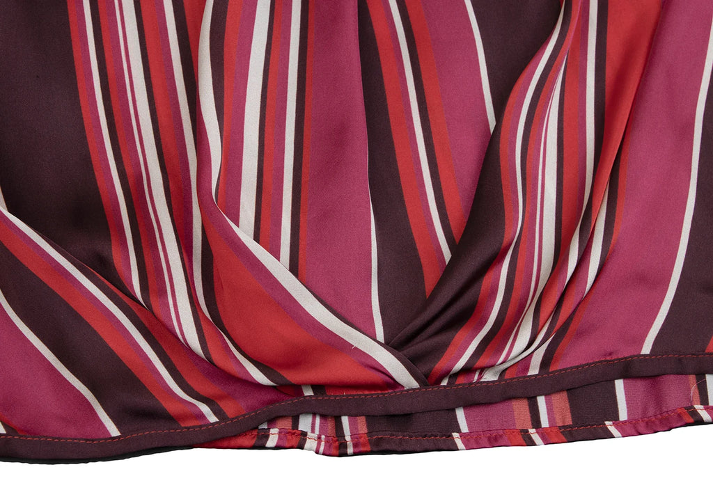 NARACAMICIE JAPAN. Red Poly Stripe Pull Over Blouse