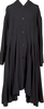 ROMEO GIGLI  ITALY. Navy Piping Rayon Drape Shirt Dress
