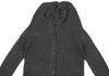 A/T ATSURO TAYAMA.  Grey Open Knit Front and Back Long Cardigan w/Hood