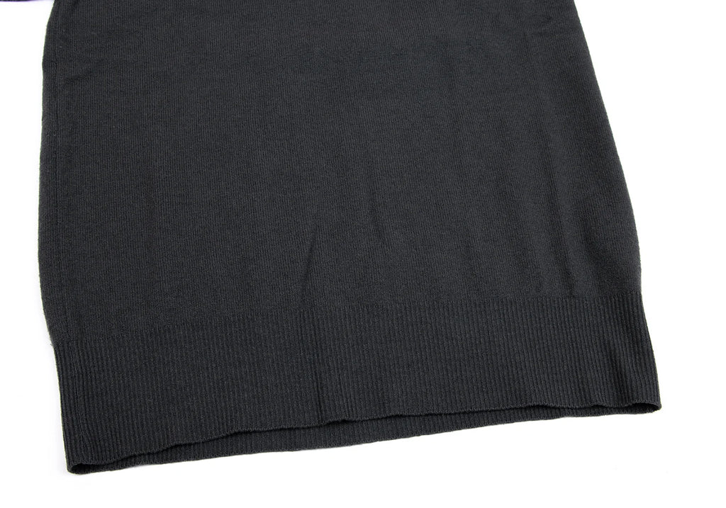 ISSEY MIYAKE JAPAN. zucca Dyed Charcoal Color Wool Short Sleeves Knit Sweater