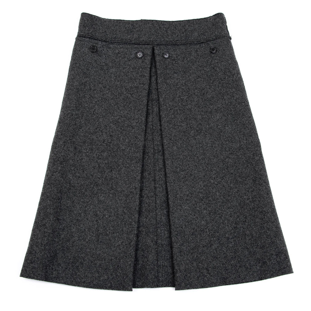 ISSEY MIYAKE JAPAN. zucca Grey Wool Front Wrap Skirt