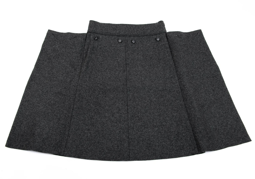 ISSEY MIYAKE JAPAN. zucca Grey Wool Front Wrap Skirt