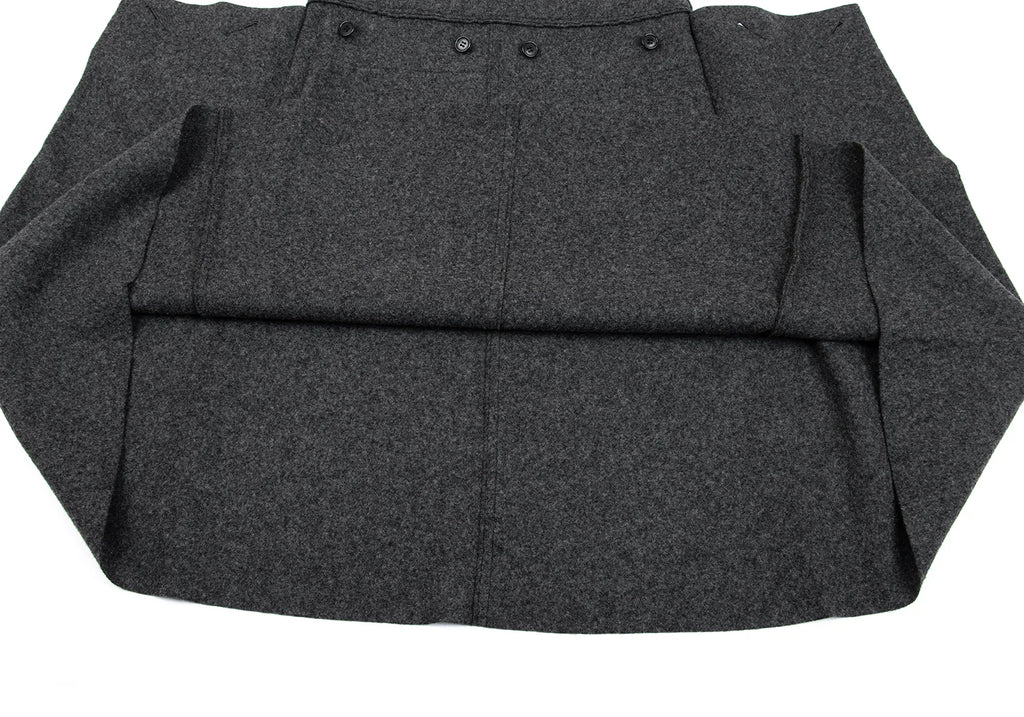 ISSEY MIYAKE JAPAN. zucca Grey Wool Front Wrap Skirt