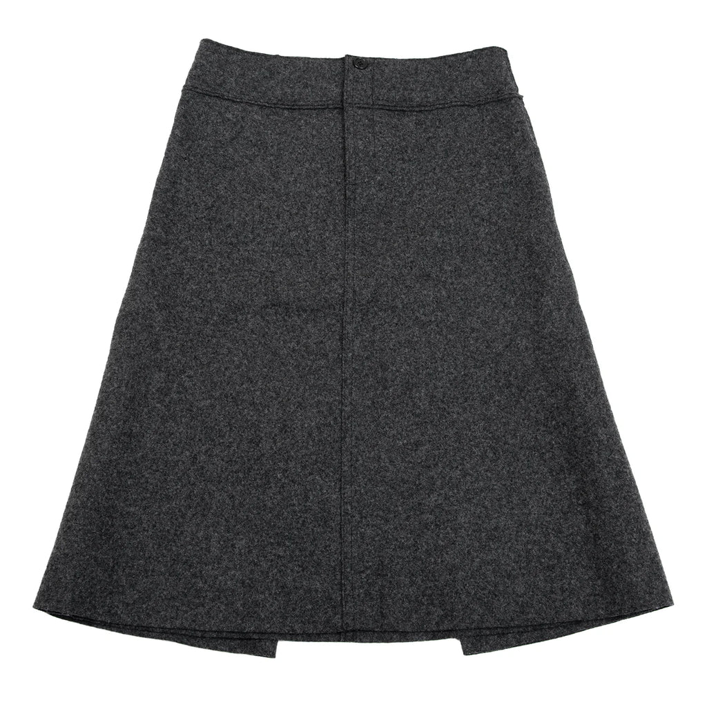 ISSEY MIYAKE JAPAN. zucca Grey Wool Front Wrap Skirt