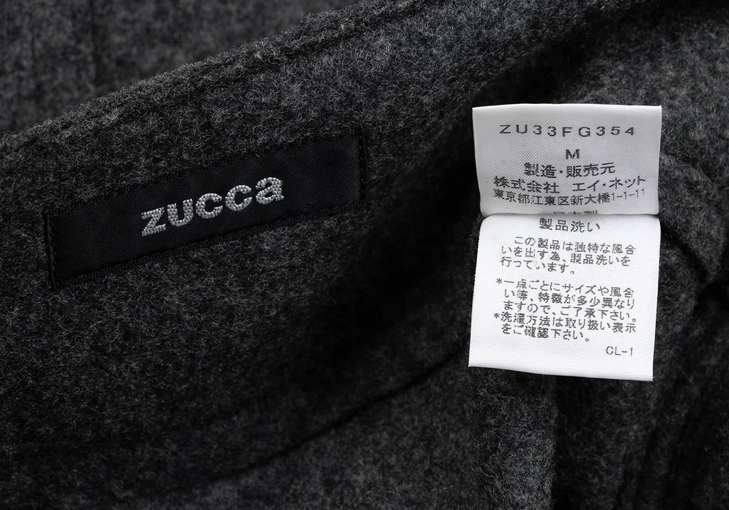 ISSEY MIYAKE JAPAN. zucca Grey Wool Front Wrap Skirt