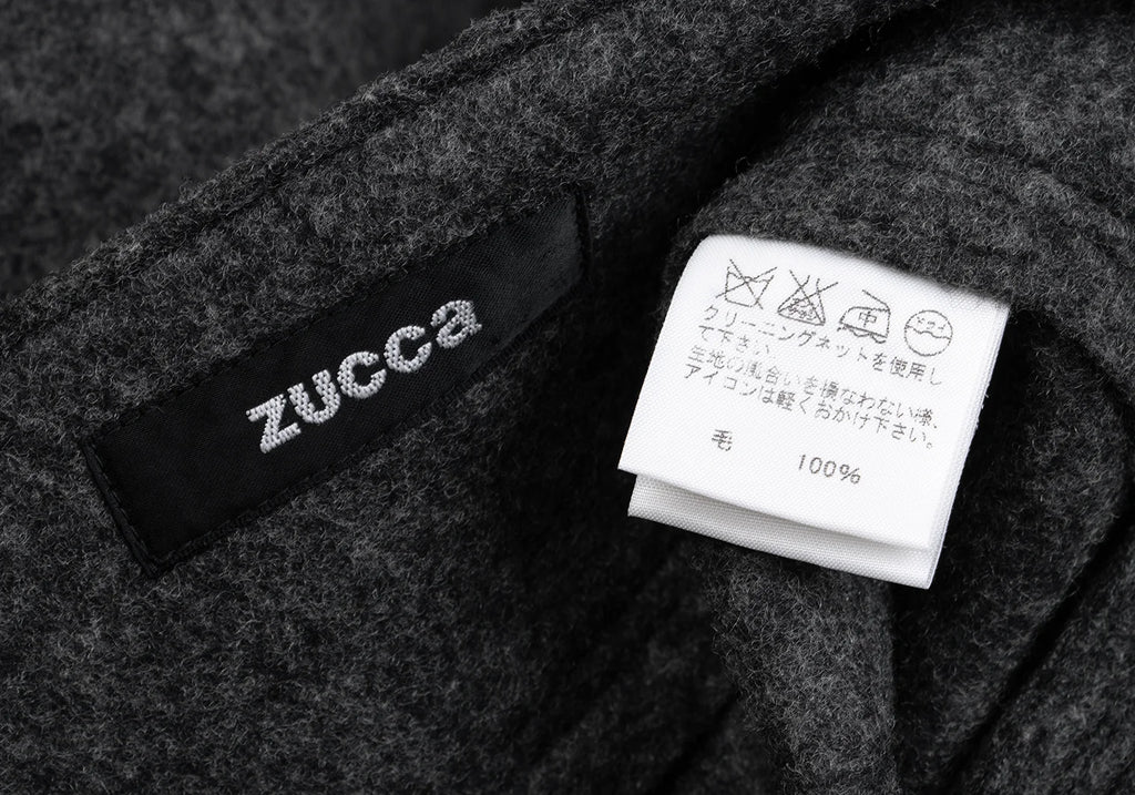 ISSEY MIYAKE JAPAN. zucca Grey Wool Front Wrap Skirt