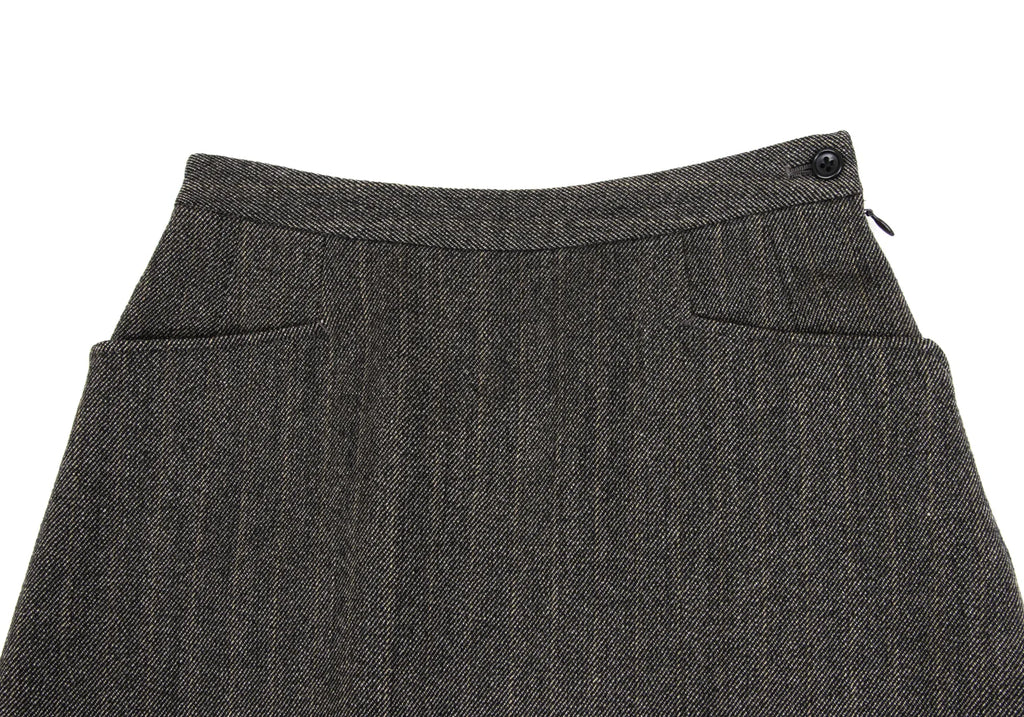 MARGARET HOWELL LONDON/TOKYO. Grey Wool Striped Long Skirt