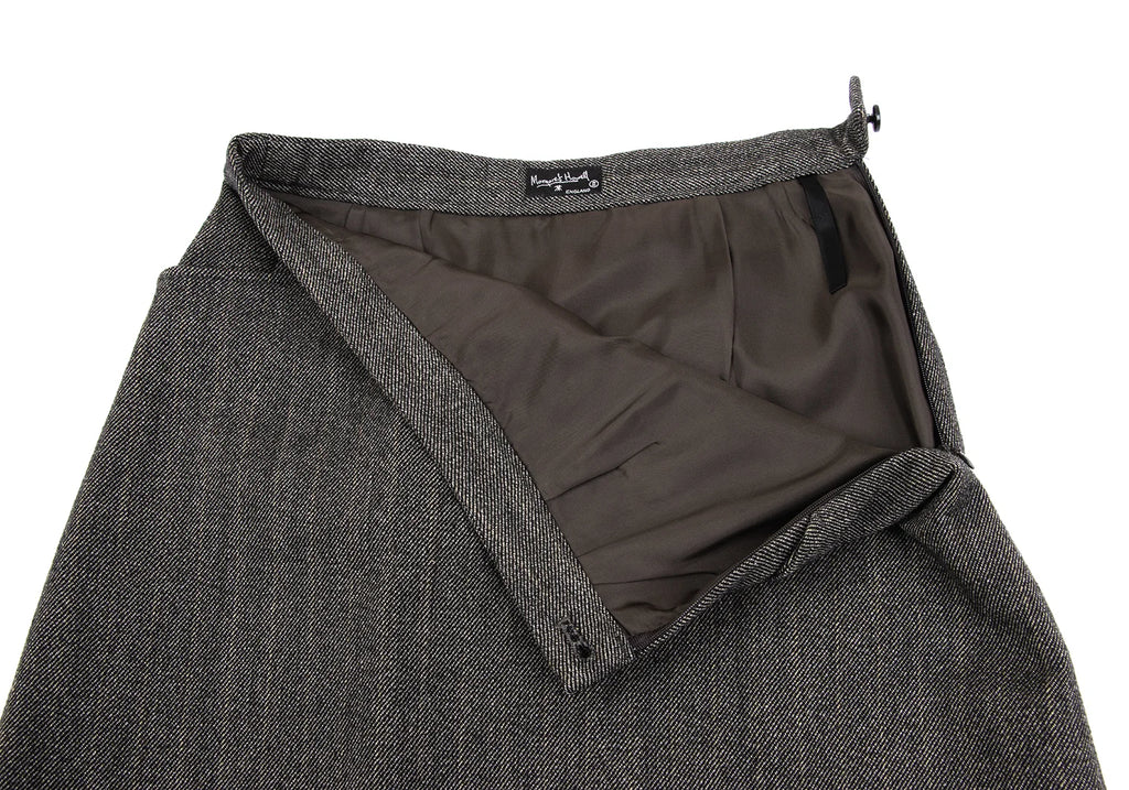 MARGARET HOWELL LONDON/TOKYO. Grey Wool Striped Long Skirt