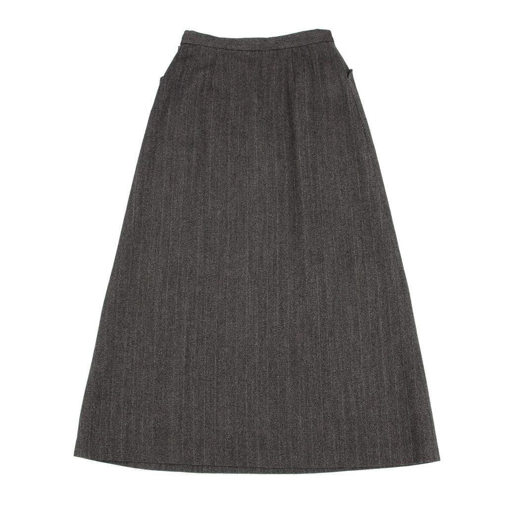 MARGARET HOWELL LONDON/TOKYO. Grey Wool Striped Long Skirt