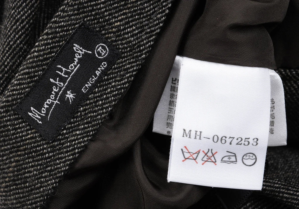 MARGARET HOWELL LONDON/TOKYO. Grey Wool Striped Long Skirt