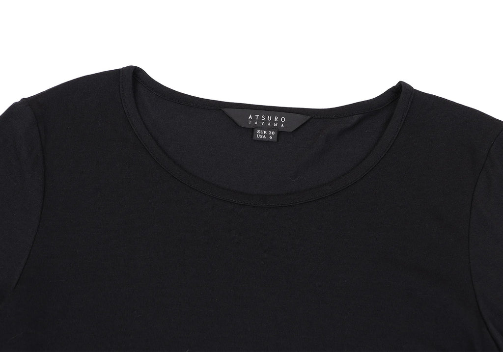 A/T ATSURO TAYAMA JAPAN. Black Material Switching Dress